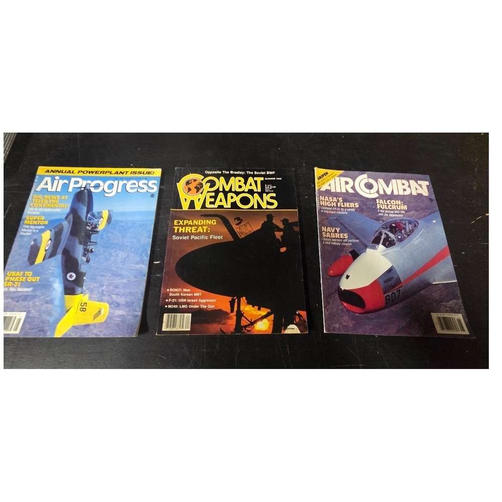Vintage Aviation Magazine Lot Air Progress Combat Weapons Air Combat 1980s 1990s